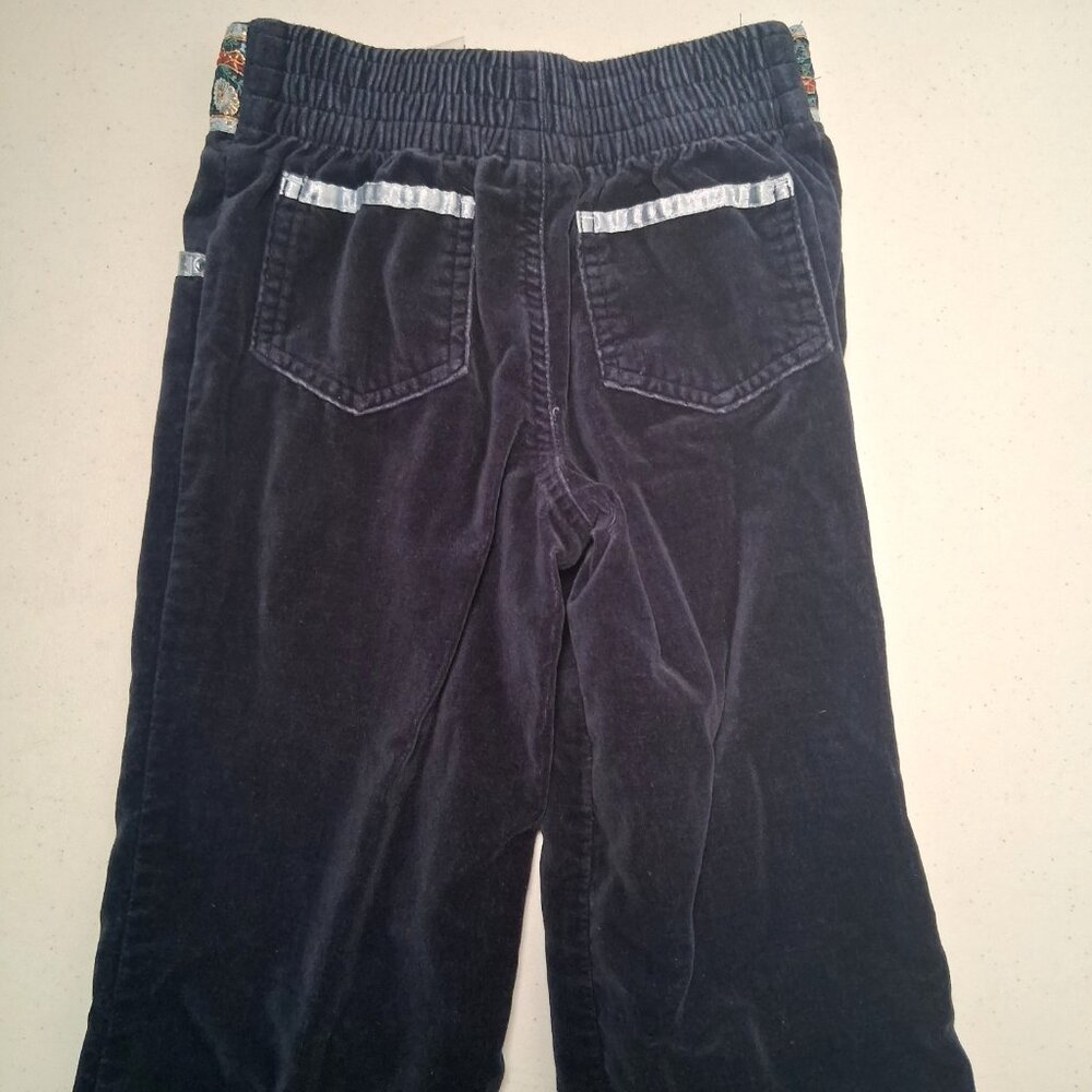 Vintage Y2K Mary Kate And Ashley Olson Velvet Pants Girls 6X Blue Floral Trim - Picture 5 of 11
